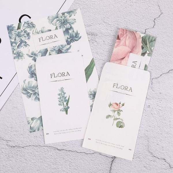 10 sheets Flower Aesthetic Letter Paper Set | letter paper and envelop set | floral summer deco | letter paper set