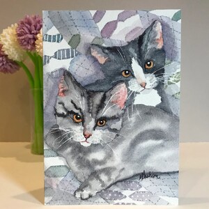 Lot de 6 | Lot de cartes de voeux chats variés | Lot de 6 cartes | minou