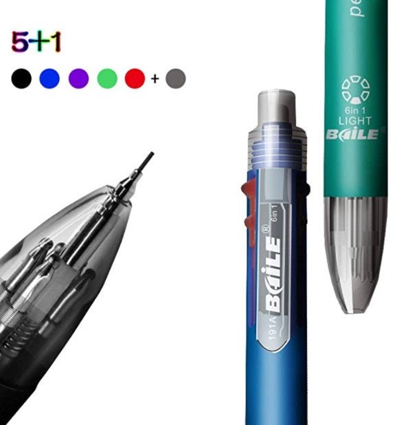Set of 2 Multicolor Ball-point Plus One Pencil Set of 3 Multicolor Pens  0.5mm 6-in-1 Retractable Ballpoint Pens 