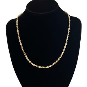 10k Solid Yellow Gold Semi Hollow 3.3mm Cuban Link Necklace (20 inch) (5.76g)