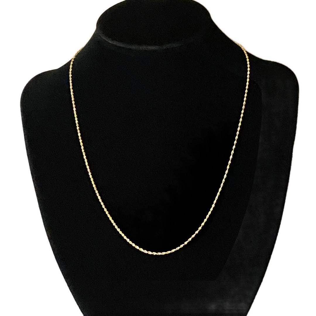 10k Solid Yellow Gold 1.4mm Rope Chain Necklace (20 Inch) (3 Grams) - Etsy