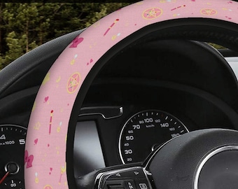 Kawaii Car Accessories, Pink Steering wheel for vehicle, carseat/headrest/steeringwheel/head rest/seat belt, cute gift for teen/girl/women