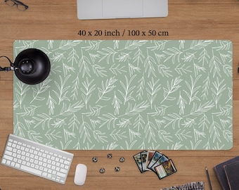 Alfombrilla de escritorio verde salvia, alfombrilla de ratón grande, accesorio de alfombrilla de escritorio lindo, alfombrilla de escritorio extendida, alfombrilla de ratón Boho Plain Nature, regalo para mujeres, decoración de oficina