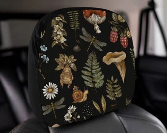 Mushroom Car Interior, head rest/car seat/floor mat/seatbelt/headrest cover, auto decor accessories, Cute mushroom forest nature cottagecore