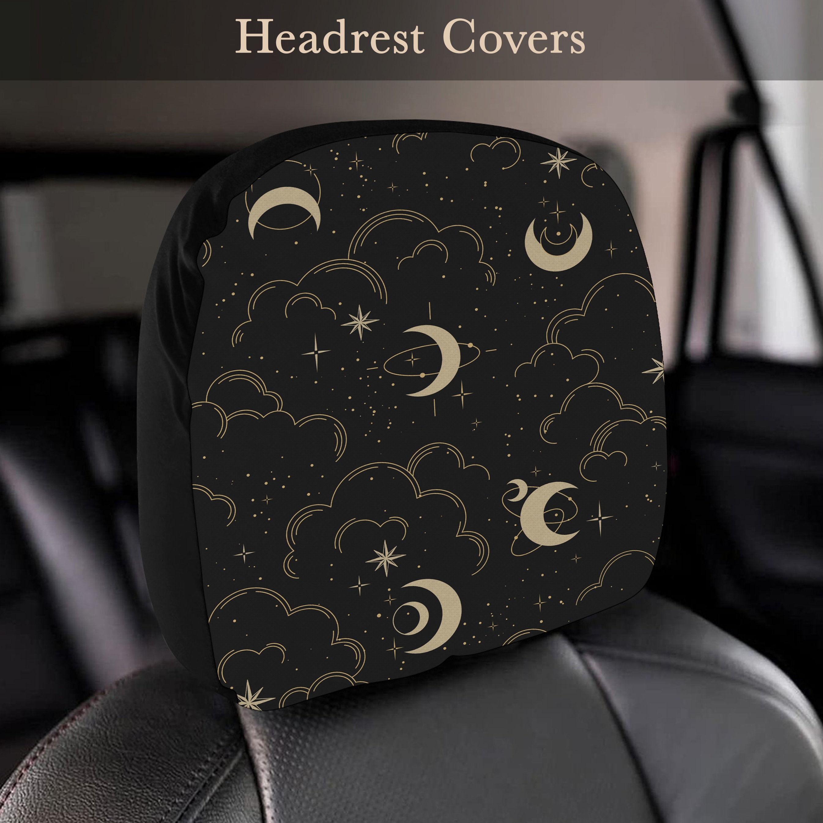 26 Pcs Galaxy Car Accessories Set Car Interior Covers Set Purple Starry Car  Seat Cover Steering Wheel Cover Armrest Pad Headrest Seat Belt Cover