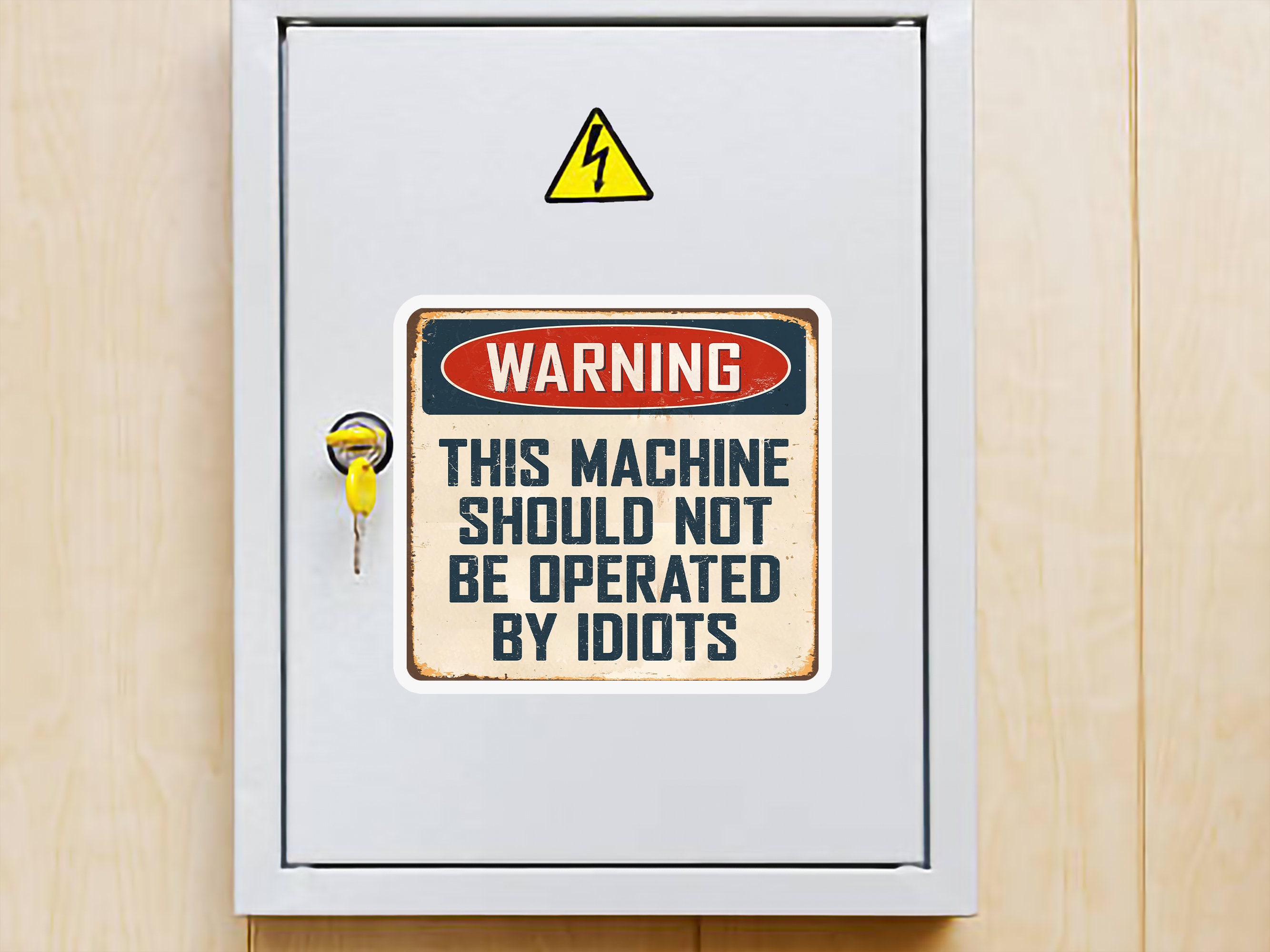 Funny "this Machine Should Not Be Operated by Idiots" Sticker - Etsy