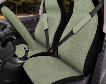 Green Car Seat Covers Full Set for Vehicle Boho Minimalist Olive Sage Cute Simple Nature Car Accesories Carseat Cover Gift for Women Etsy