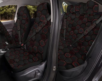 Black Red Car Seat Covers For Men, Waterproof Truck SUV Seat Protector Gift For Dad