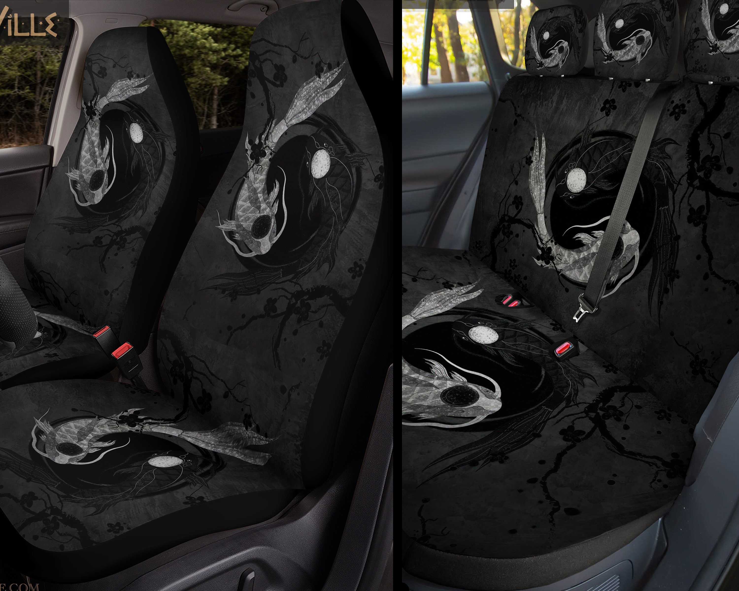 Anime Car accessories Anime girl Car Seat Covers for Car, Black