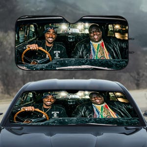Lustiger Auto-Sonnenschutz, Hip Hop Legends Windschutzscheibenschutz, Rap Gods Frontscheibenabdeckung, faltbarer UV-Hitzeblocker, Universeller Dashboard-Schutz
