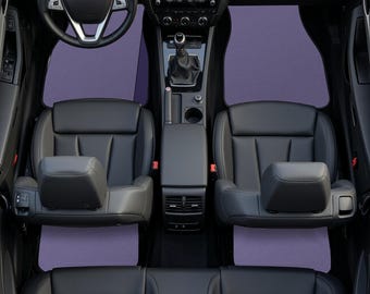 Purple Protective Car Mats, Lavender SUV Floor Mats, Rubber Backed Auto Carpet Mats, Easy Clean Interior Floor Protection