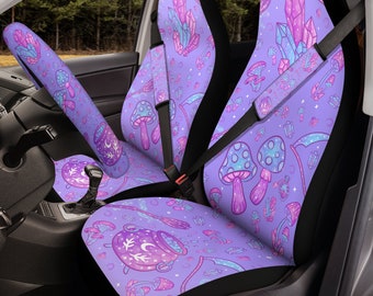 パープルトワルカーシートカバー、花柄シートカバー、車トラックSUV 