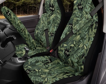 Green Car Seat Covers, full set for vehicle/truck/suv, carseat accesories/head rest/front/rear/back chair/dog/pet seats, cute accessory gift