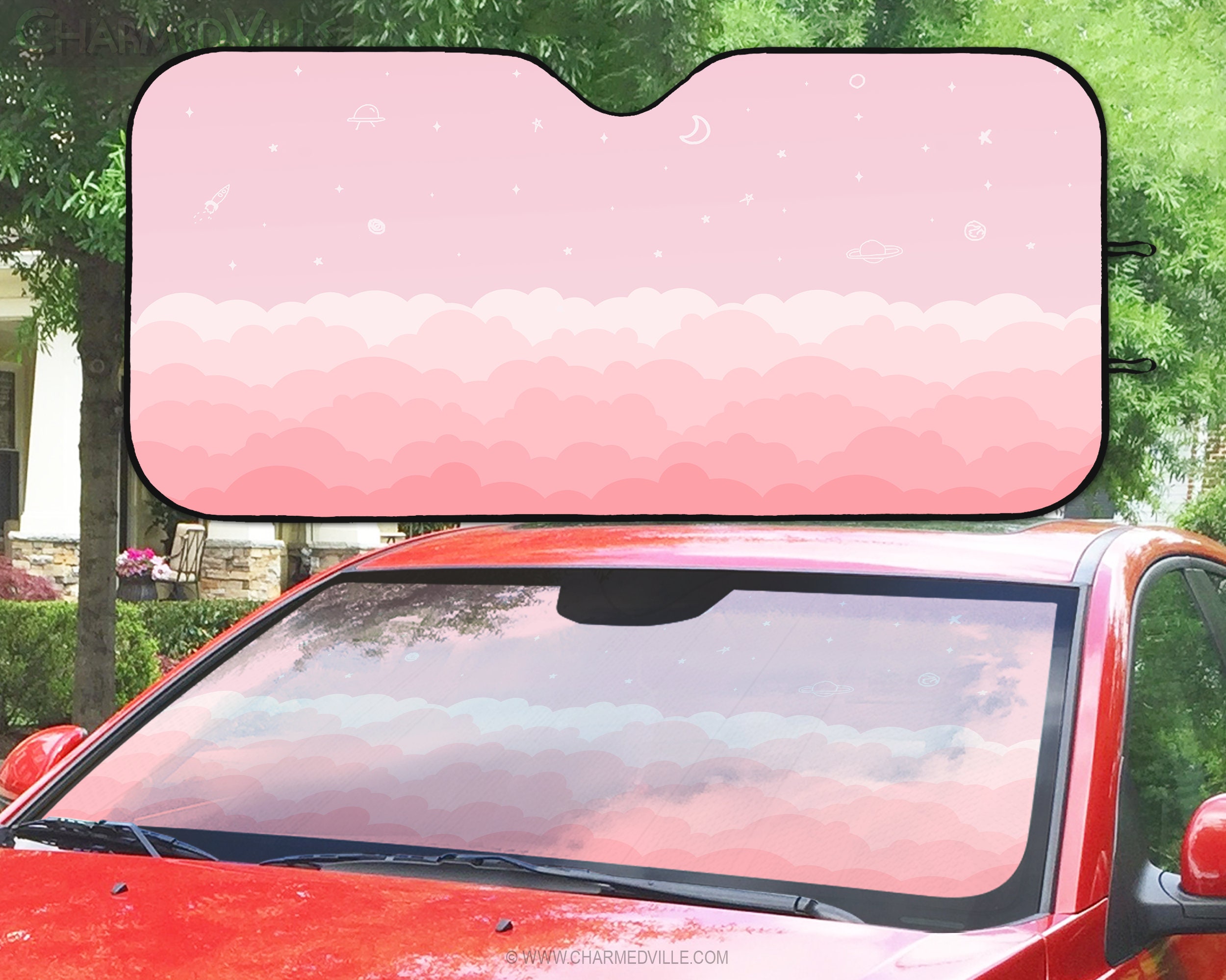 Anime Girl Car Sun Shade, Kawaii Sun Universal Windshield Car