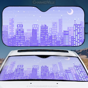 Neon City Tokyo Anime Car Sunshade for Windshield Cover 