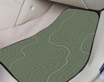 Vehicle Floor Mats Full Set, Olive Green Contour Auto Floor Mats, Waterproof Heavy Duty Car Mats, Front Rear Universal Interior Protection