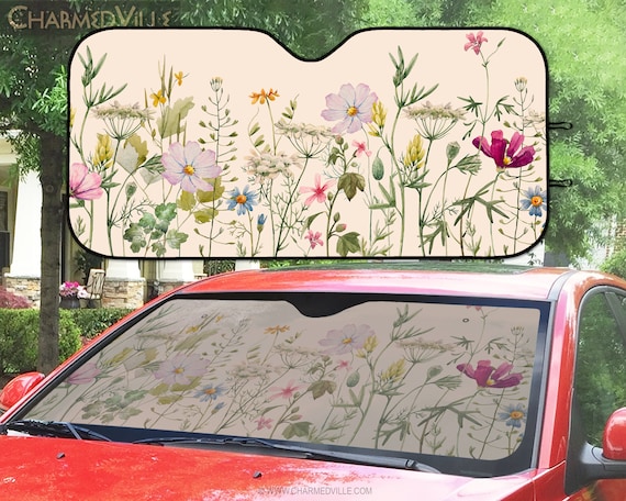 Boho Sonnenschutz fr Auto, Florale Windschutzscheibenabdeckung,  Reflektorschutz Sichtschutz Sonnenschutz, Dekor LKW/SUV/Fahrzeugzubehr,  Geschenk fr Frauen - Etsy.de