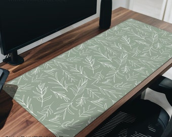 Alfombrilla de escritorio verde oliva, alfombrilla de ratón grande, alfombrilla de escritorio salvia xxl, alfombrilla de ratón Morandi Plain Nature, regalo accesorio lindo para las mujeres, decoración de oficina