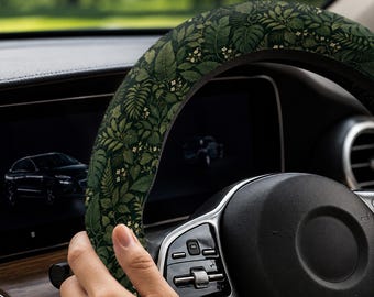 Green Tropical Seatbelt Cover, Botanical Jungle Leaf Seat Belt Pads, Soft Car Shoulder Strap Protectors for Auto Interior
