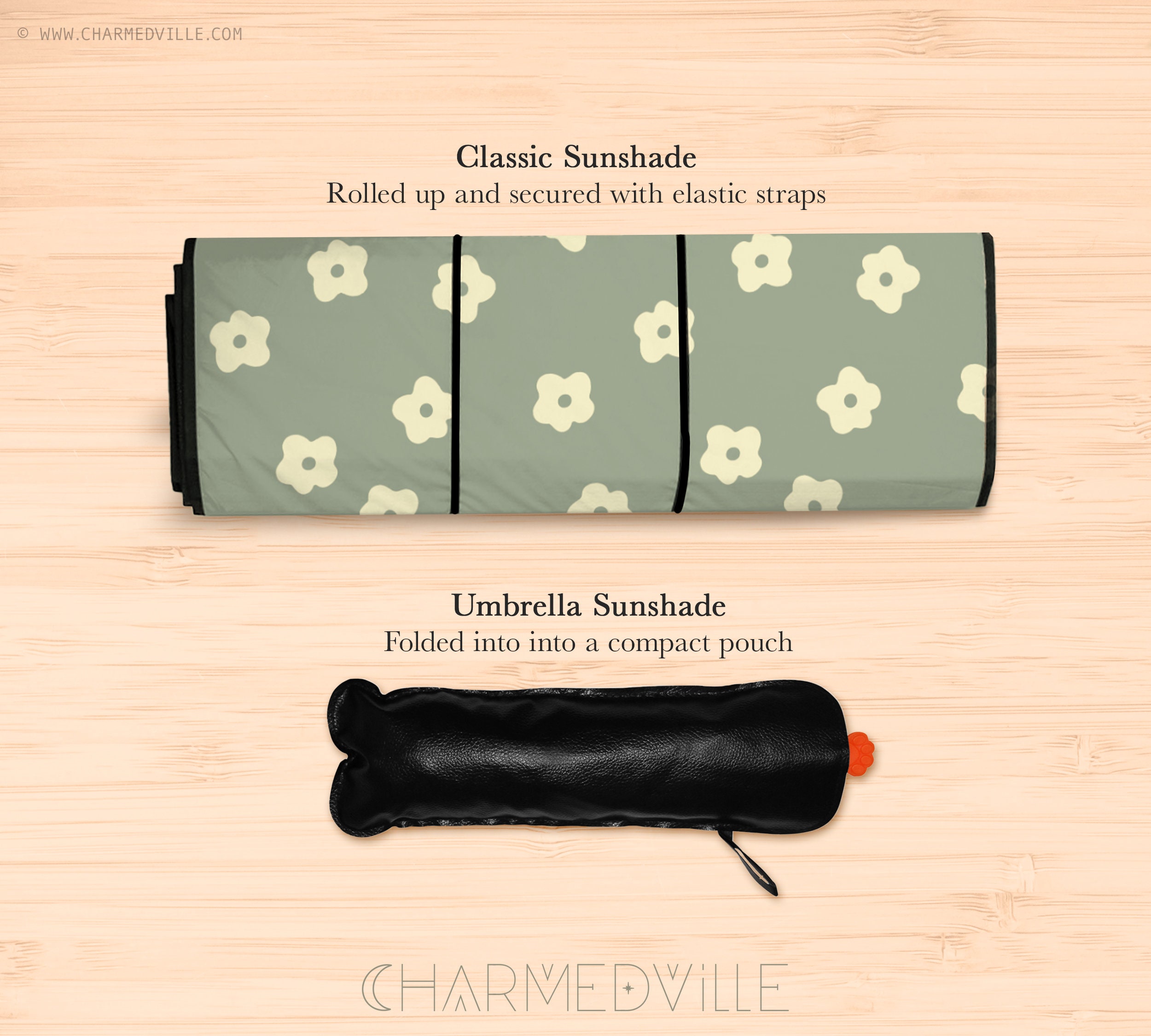 Parasole Parabrezza Auto Colorato Con Foglie Verdi E Fiori - Protezione UV, Mantiene L'Abitacolo Fresco, Accessorio Auto Universale