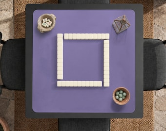 Purple Mahjong Table Mat, Minimalist Scalloped Board Game Playmat, Lavender Mahjong Mat, Four Player American Riichi Chinese Host Gift