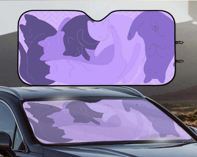 Cats Sun Shade for Car, Cute Windshield Sunshade, UV Refelective ...