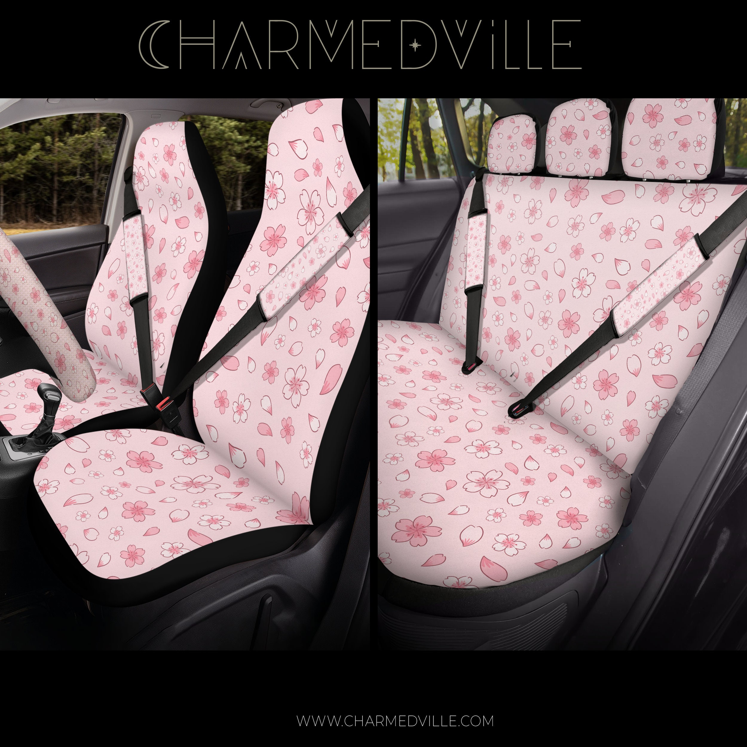 Kawaii Pink Lo Fi Anime Car Seat Covers Japanese Manga Tokyo  Etsy Israel