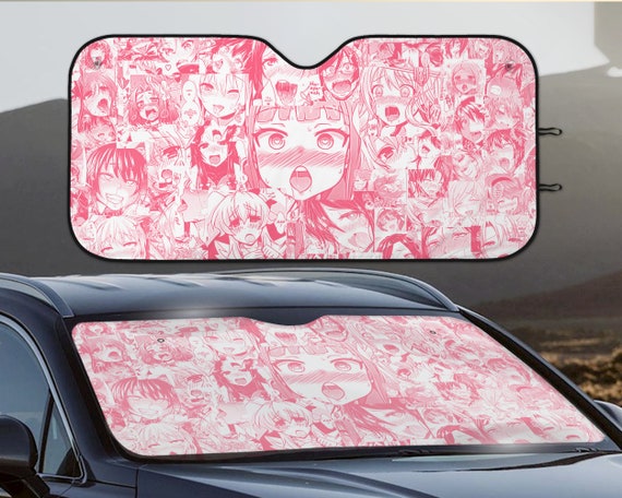 Bloqueur de soleil de pare-soleil de voiture d'anime pour le pare-brise,  visage de fille d'yeux d'aheago rose mignon, cadeau de couverture de  protection UV réfléchissant de fenêtre de véhicule -  France