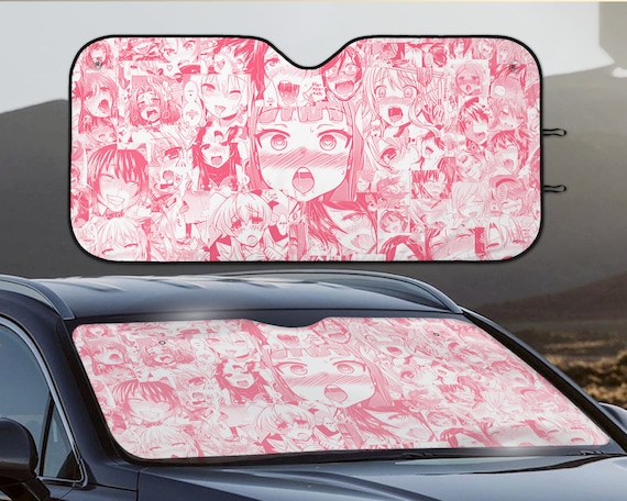 Bloqueur de soleil de pare-soleil de voiture d'anime pour le pare-brise,  visage de fille d'yeux d'aheago rose mignon, cadeau de couverture de  protection UV réfléchissant de fenêtre de véhicule -  France