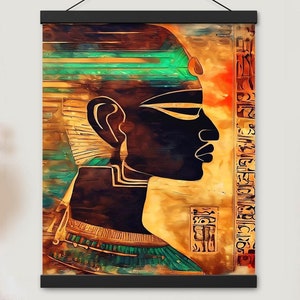 Ready to Hang African Wall Art, Ancient Egypt Portrait, Kemetic Wall Decor, Cultural Heritage, Black History Month, Ethnic Home Decor, Kemet