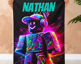 Roblox Wall banner, Roblox personalized Flag, Roblox custom flag, Indoor wall tapestry, Roblox party, Roblox Party Decor, Roblox banner sign