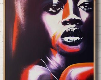 Black Woman Art Poster: Modern Afro Portrait Print