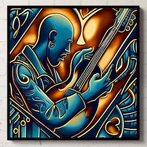 Jazz player Poster | Harlem Renaissance | Music | Afro Wall Art |African American Art | Black Art | Black Woman Print | Ethnic Wall Art