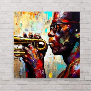 Jazz Trumpet Player Poster: Modern Afro Pop Art Print