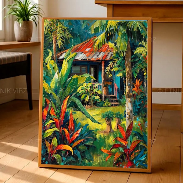 Caribbean Art Poster, Island wall art, Caribbean Canvas style wall art, Caribbean tropical art, Caribbean style paintings, Tropical Wall Art