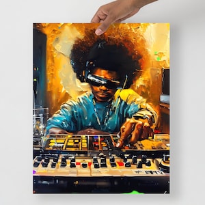 DJ Hip hop Poster, Black Music, DJ gift, Music Producer Gift, Hip hop Wall Art, Music, African American Art, Black Art, Black Men Print