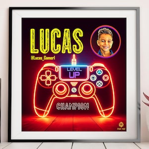 Personalized Boy Gifts, Gamer Gift, Digital poster, Gift for gamers, Personalized Gamertag Gift, custom gift, digital file, Gift for son