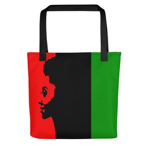 Black Pride Tote bag, Art on bag, Gift for her, Unique gift, Mother&#39;s Day Gift, Black Queen, African American flag, Black pride