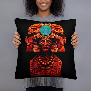 Mayan King Pillow: Collectable Pakala Art Pillow Case