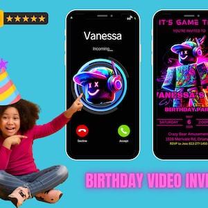 Personalized Roblox Ringing Phone Video Birthday Invitation | Funny Animated Neon Roblox Invite | Custom MP4 Sent to You in 24h