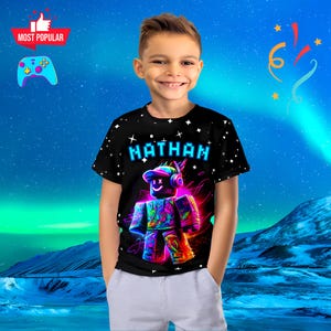 Personalized Roblox T-Shirt for Kids, Custom Roblox Gift Tee, Birthday Party Shirt, Kids Roblox Shirt, Unique Roblox Birthday Present,