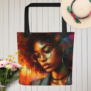 Black Girl Tote Bag, African American Tote Bag, Tote for Black Women, Melanin Magic, Melanin Queens, Black Queen, Travel bag, Afrocentric