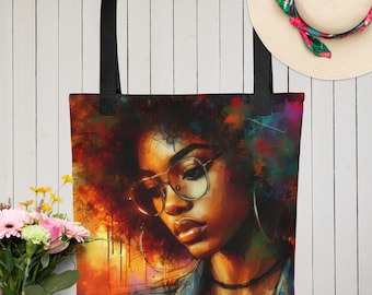 Black Girl Tote Bag, African American Tote Bag, Tote for Black Women, Melanin Magic, Melanin Queens, Black Queen, Travel bag, Afrocentric
