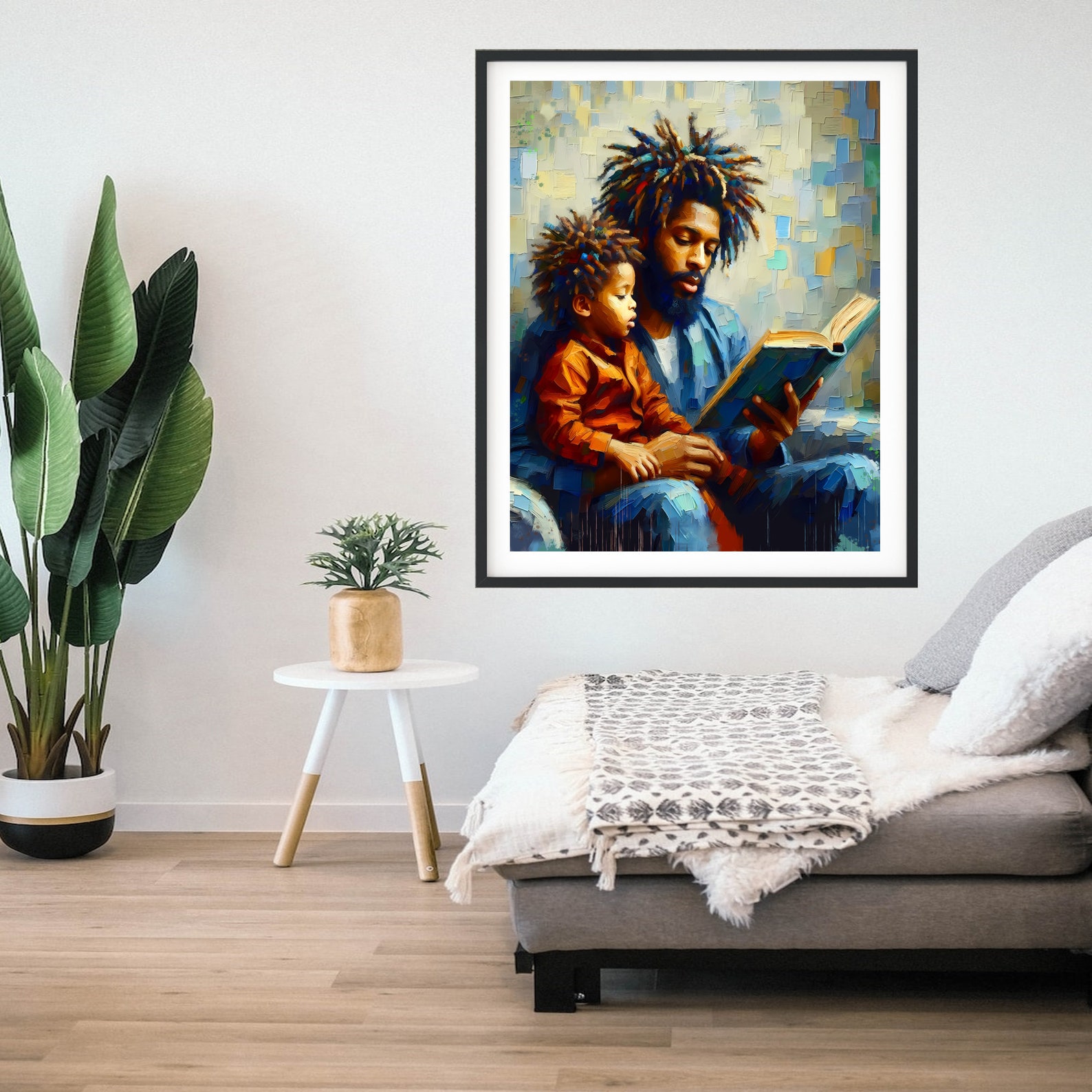 Black Father and Son Wall Art Black Man Poster Caribbean Art afro Wall ...