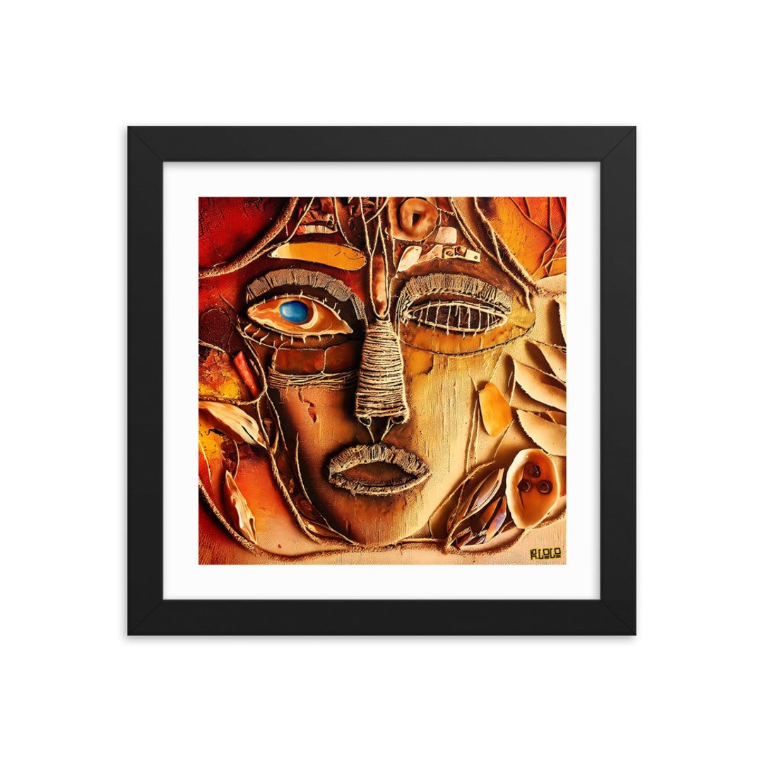 African Mask Framed Poster Afro Wall Art African American Etsy