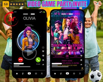 Personalized Demon Hunter Ringing Phone Video Birthday Invite | Funny Animated Neon K‑pop video | Custom MP4 Sent in 24h
