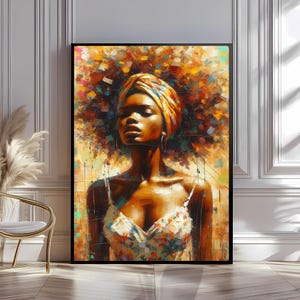 Black woman Poster, Black Art Print, Black girl wall art, Black girl Poster, Black woman wall art, African woman art, Melanin Art, Afro Art