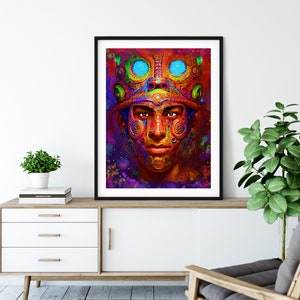 Mayan Warrior Poster: Tribal Mexican Art Print