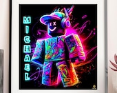 Custom Roblox Birthday Poster | Personalized Gamer Boy Name Print | Kids Game Room Wall Art | Roblox Party Decor (Digital Download)