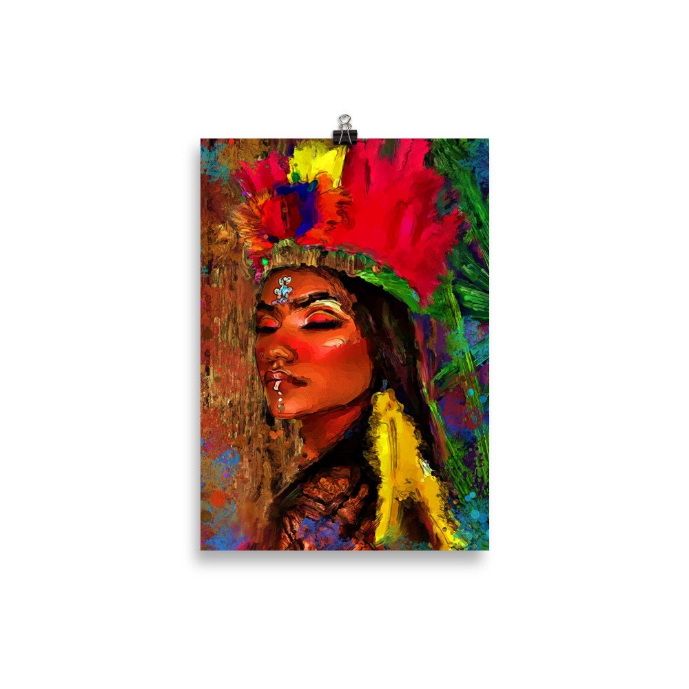 Native Beauty Poster Native Wall Art, American Indian Art Canvas ...